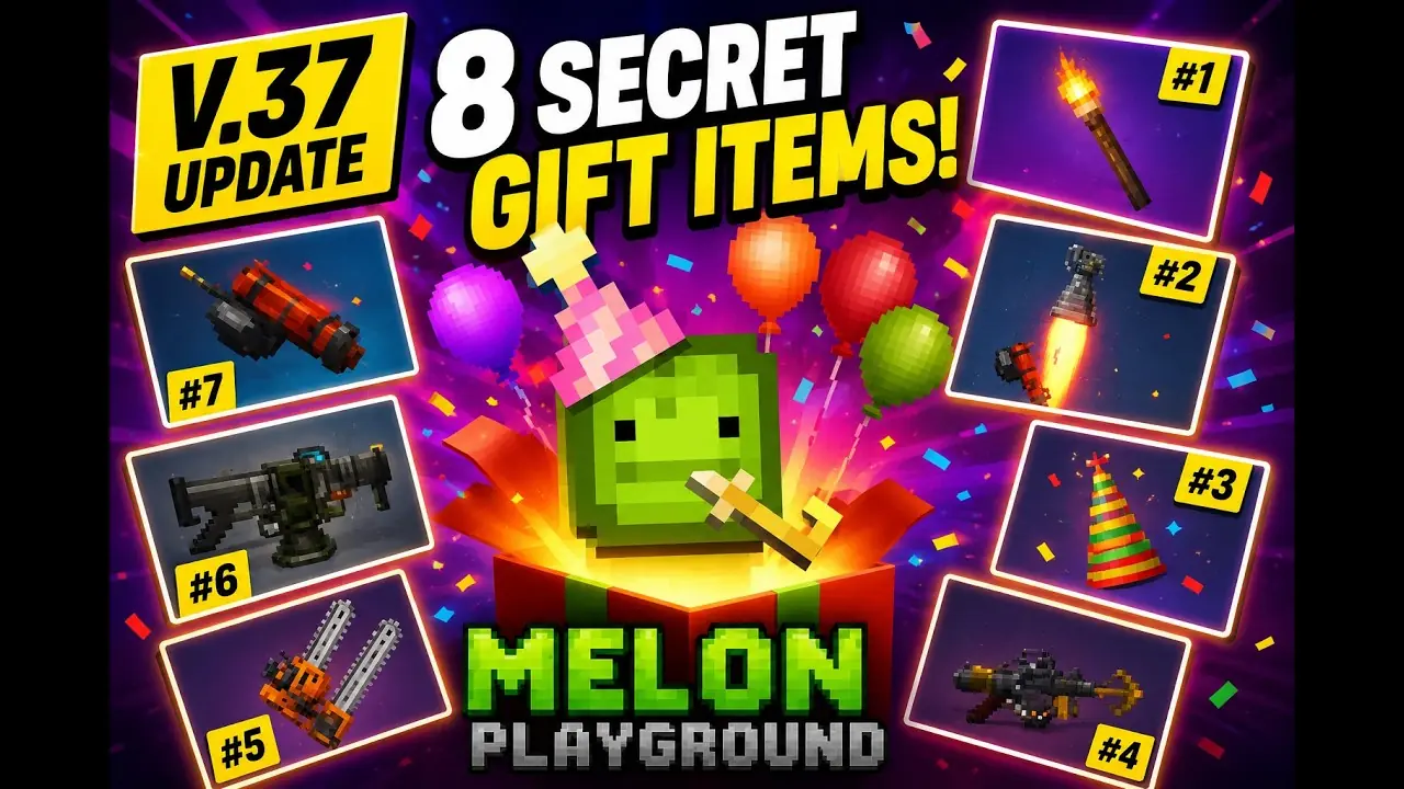 Melon Sandbox 37.0: How to Get All 8 Secret Gift Items video thumbnail